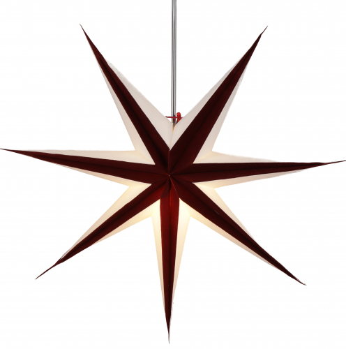 Foldable advent illuminated paper star, poinsettia 60 cm - Teva 3D red