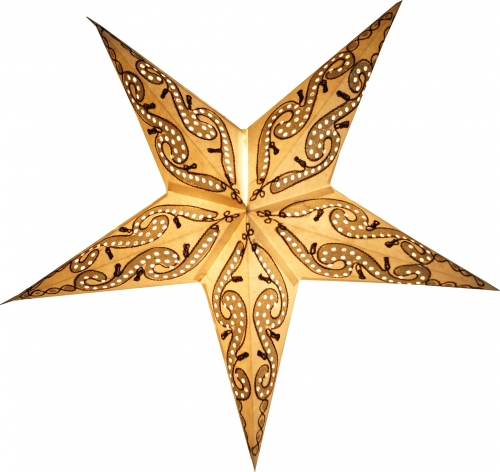 Foldable advent illuminated paper star, poinsettia 60 cm - Artemis white/black