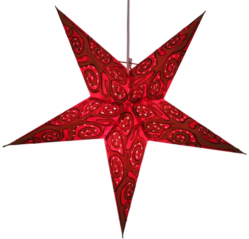 Foldable advent illuminated paper star, poinsettia 60 cm - Artemis red