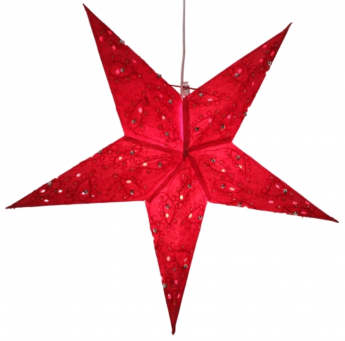 Foldable advent illuminated paper star, Christmas star 60 cm - Platon red