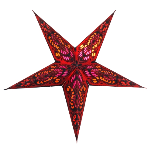 Foldable advent illuminated paper star, poinsettia 40 cm - Menor small bordeaux