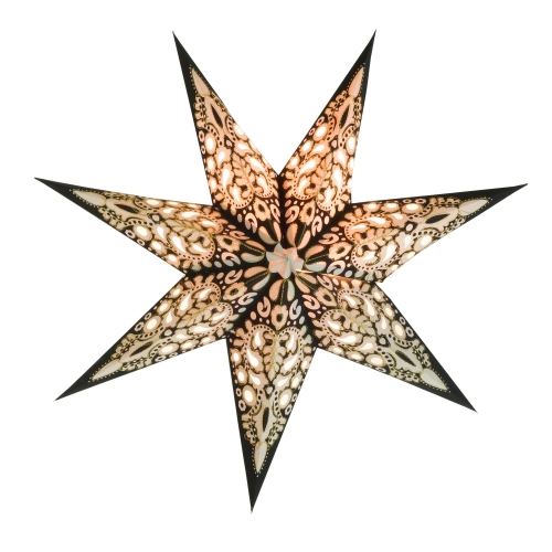 Foldable advent illuminated paper star, Christmas star 60 cm - Priamos black