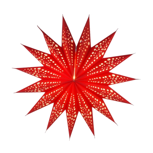Foldable advent illuminated paper star, poinsettia 40 cm - Aristea red