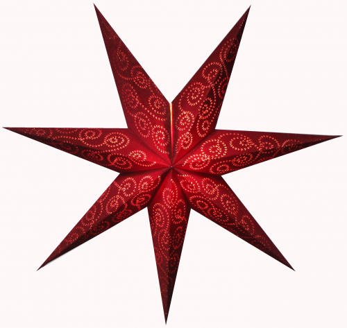 Foldable advent illuminated paper star, poinsettia 60 cm - Simonides