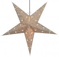 Foldable advent illuminated paper star, poinsettia 60 cm - Aida