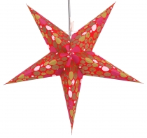 Foldable advent illuminated paper star, poinsettia 60 cm - Balloo