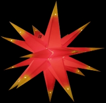 Foldable advent illuminated paper star, 3D Christmas star - multi..