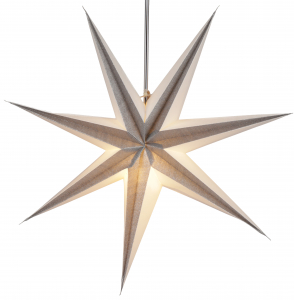 Foldable advent illuminated paper star, poinsettia 60 cm - Teva 3D silver in