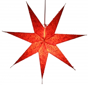Foldable advent illuminated paper star, Christmas star 60 cm - Ikarus orange