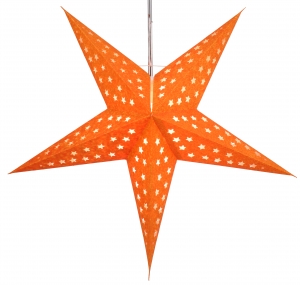 Foldable advent illuminated paper star, poinsettia 60 cm - Moonrock orange