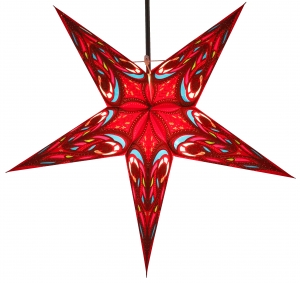 Foldable advent illuminated paper star, poinsettia 60 cm - Calu