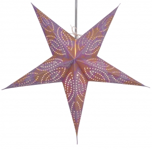 Foldable advent illuminated paper star, poinsettia 60 cm - Antaris purple