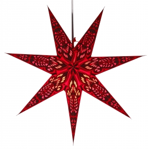 Foldable advent illuminated paper star, Christmas star 60 cm - Menora 7 bordaux
