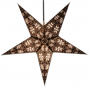 Foldable advent illuminated paper star, poinsettia 60 cm - Anubis black