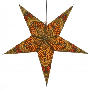 Foldable advent illuminated paper star, Christmas star 60 cm - Horus yellow/orange
