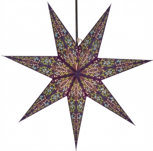 Foldable advent illuminated paper star, poinsettia 60 cm - Efendis blue
