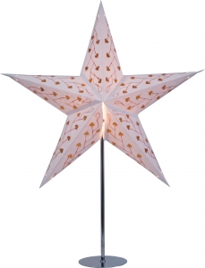 Stand for Foldable Advent Light Up Paper Star, Poinsettia Stainless Steel (without star) - 65x13x13 cm 