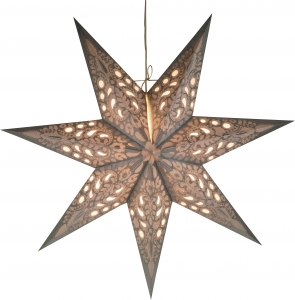 Foldable advent illuminated paper star, Christmas star 60 cm - Priamos silver