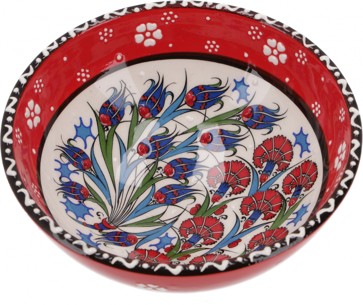 Turkish Ceramic Bowls 33 cm Handmade Hand Painted Turquoise Green Fruit Bowls 