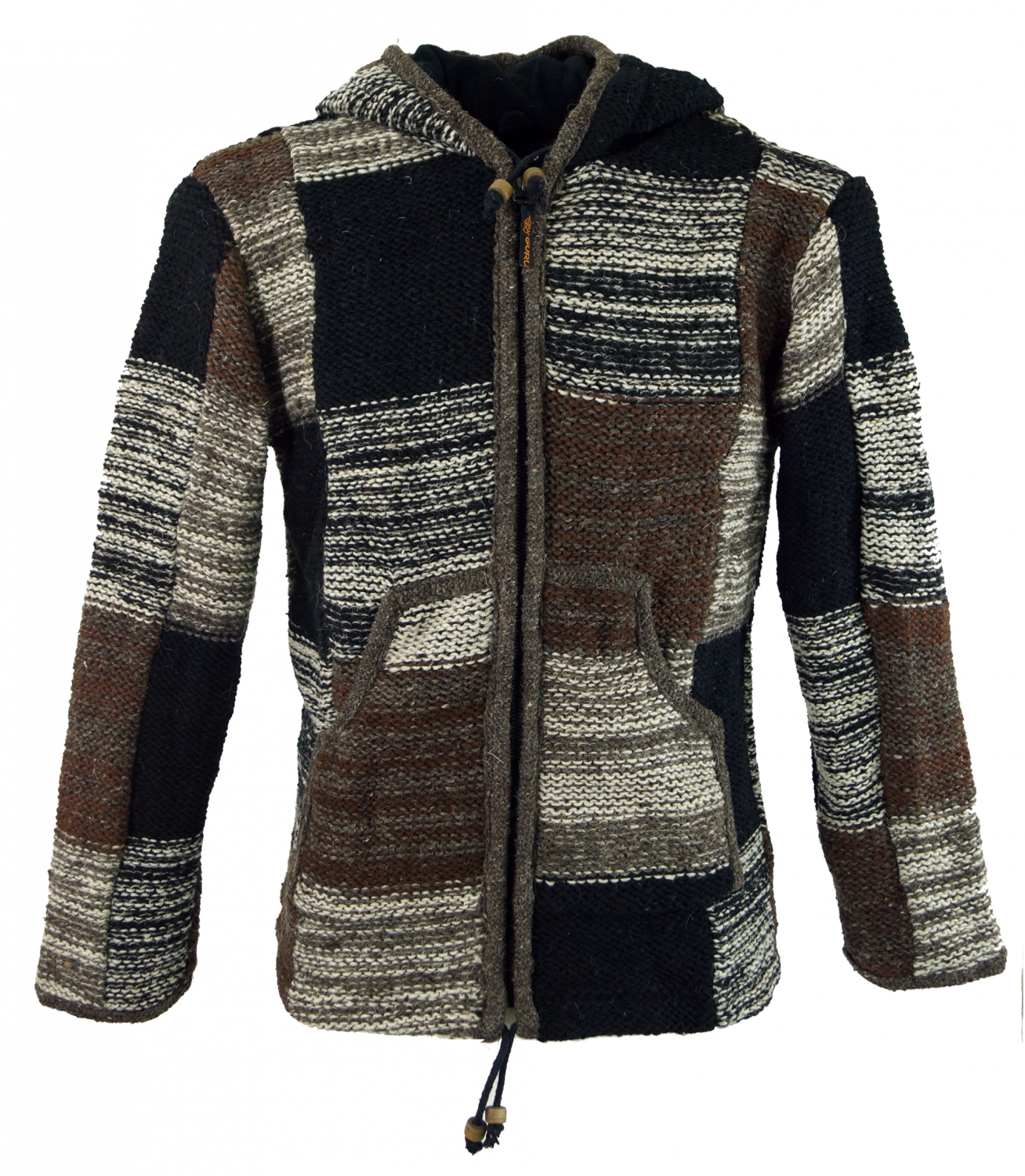 Patchwork Cardigan Wool Cardigan Nepal Jacket - Style 18
